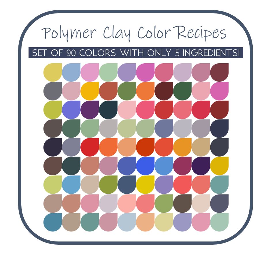 Polymer Clay Color Recipe Shades of Pink Polymer Clay Color Guide Sculpey  Clay Color Mixing Digital Download Neutral Palette 