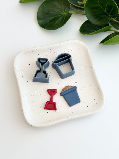 Sand Pail & Shovel (2pc) | Polymer Clay Cutter