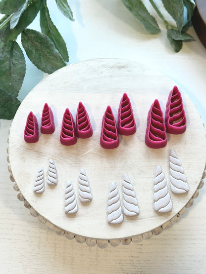 Unicorn Horn (Mirror Set) | Polymer Clay Cutter