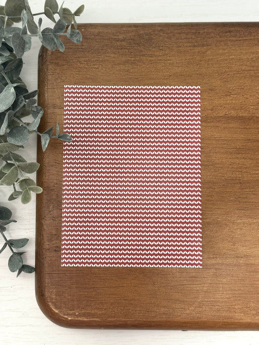 Thin Red & White Stripe Knit Sweater | CH29 | Image Transfer Paper