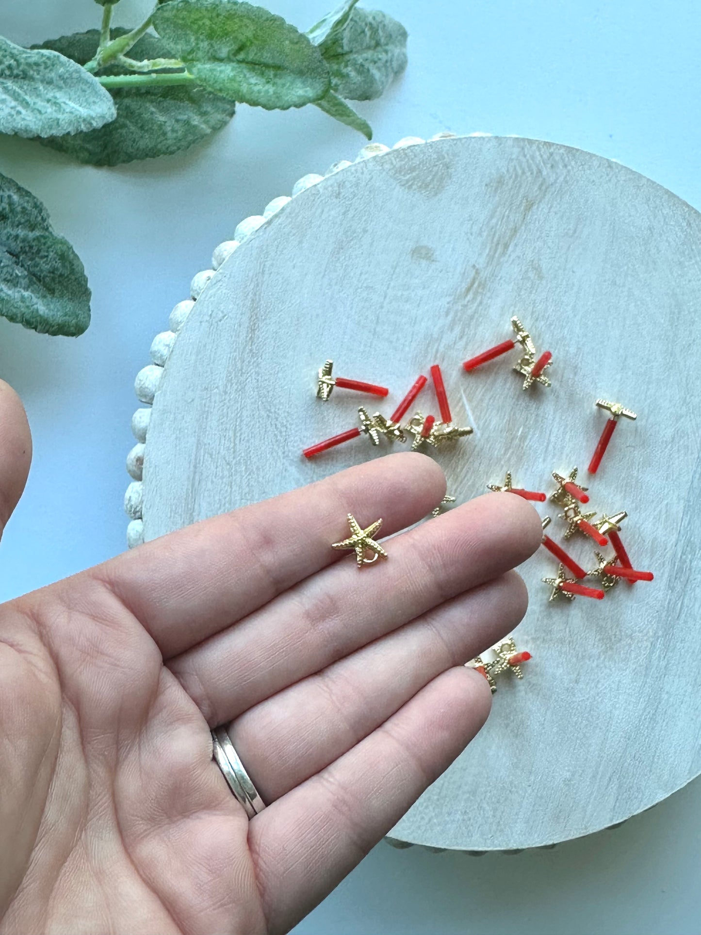 Starfish Earring Post - Gold (10pc)