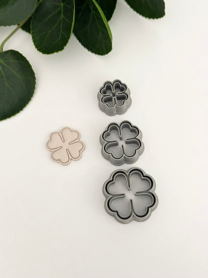 Bordered Four Leaf Clover | Polymer Clay Cutter