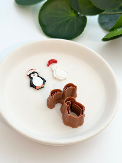 Santa Penguin (Mirror Set) | Polymer Clay Cutter