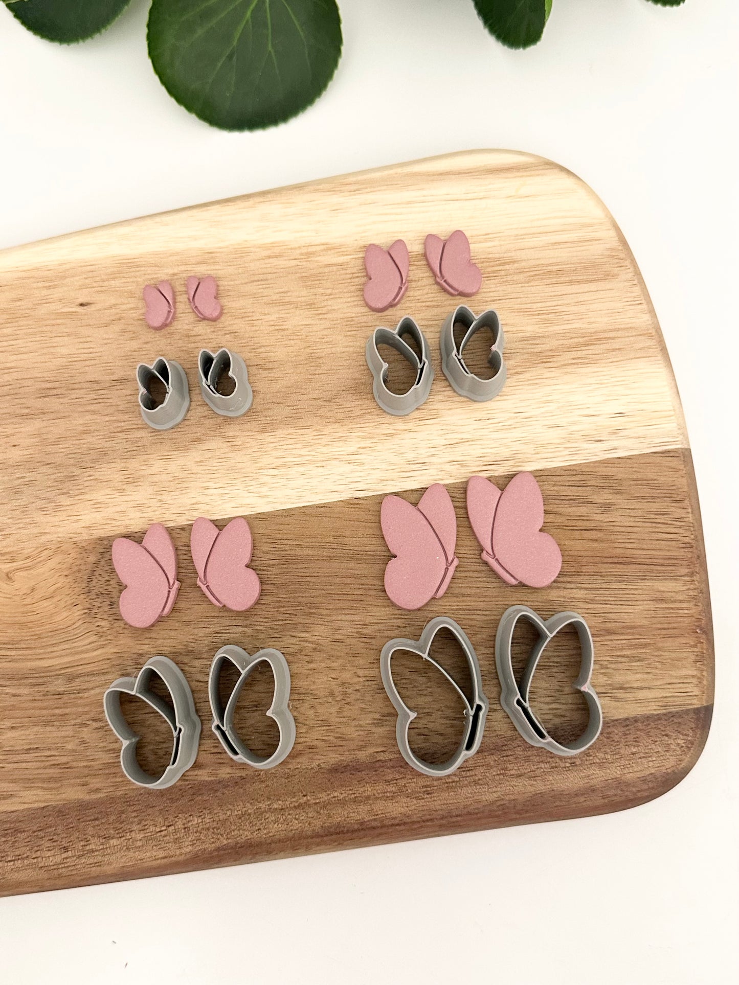 Side Profile Butterflies (Mirror Set) | Polymer Clay Cutter