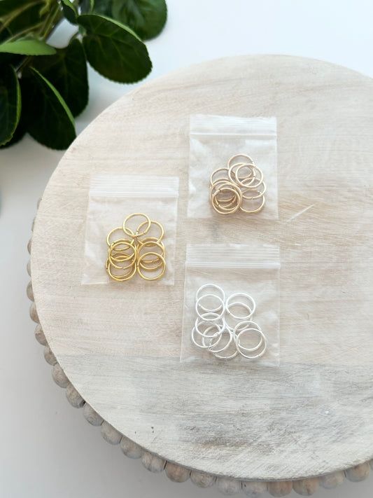 12mm Jump Rings - Gold, KC Gold, or Silver 10pc)