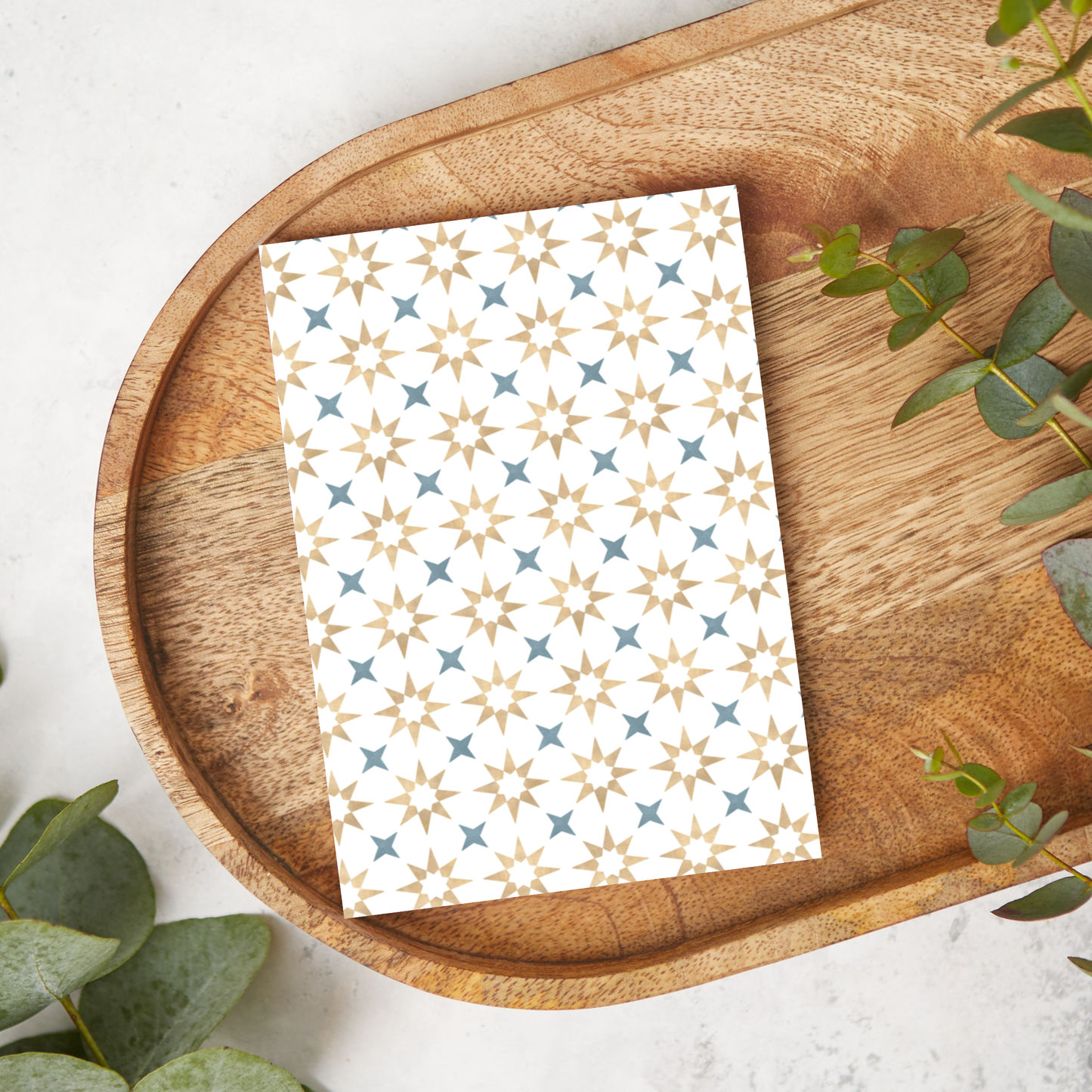 Blue and Tan Starburst Moroccan Tile | MR02 | Image Transfer Paper