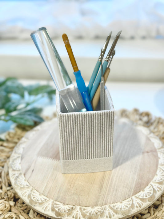 Puffy Square Ribbed Tool Vase