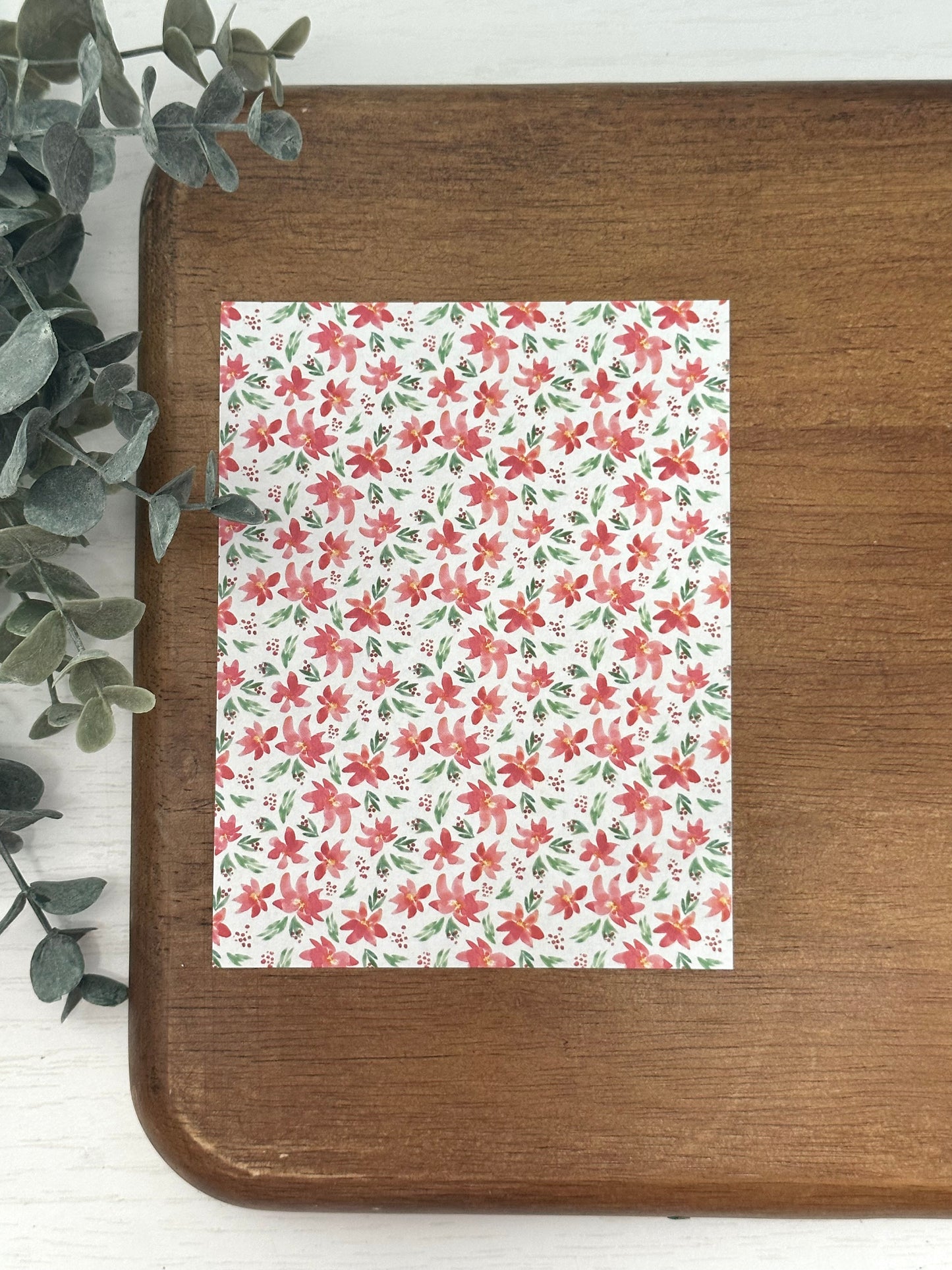 Watercolor Poinsettias | CH47 | Image Transfer Paper