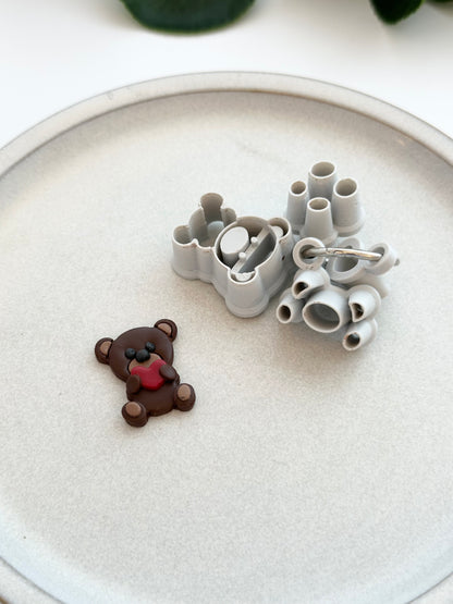 Teddy Bear Builder Set with Heart (4pc Set) | Polymer Clay Cutter