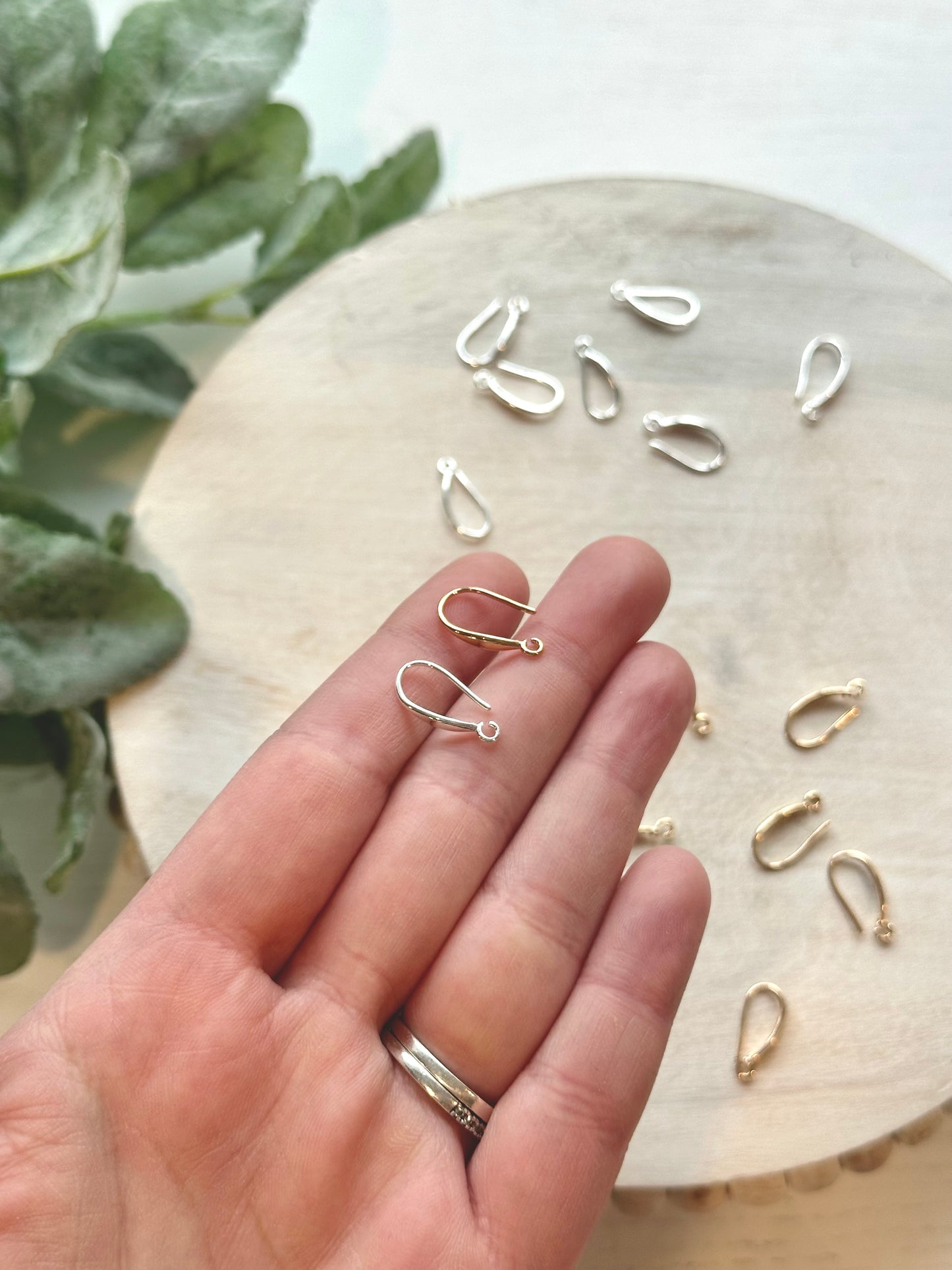 Delicate Flared Wire Loops - Gold or Silver (10pc)