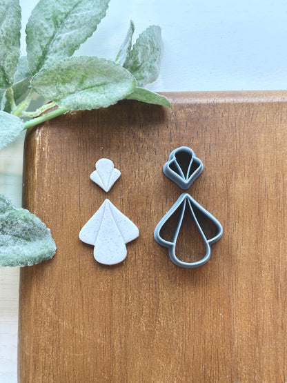 Ally | Rounded Petal Dangle Set | Polymer Clay Cutter