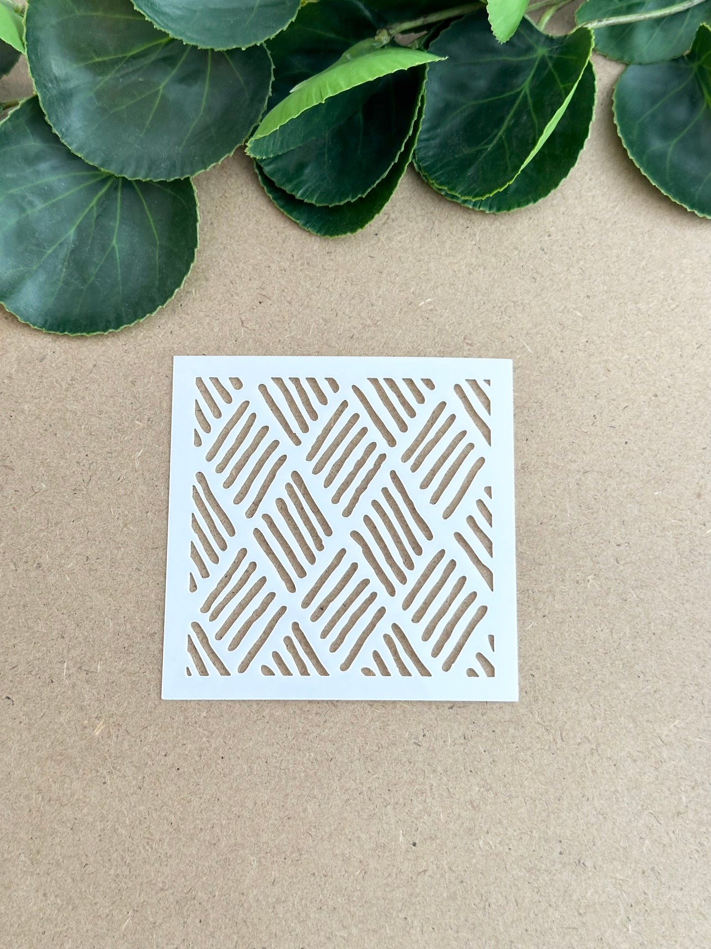 Organic Dashed Diamond Grid - Mini Stencil | Clay Stencil