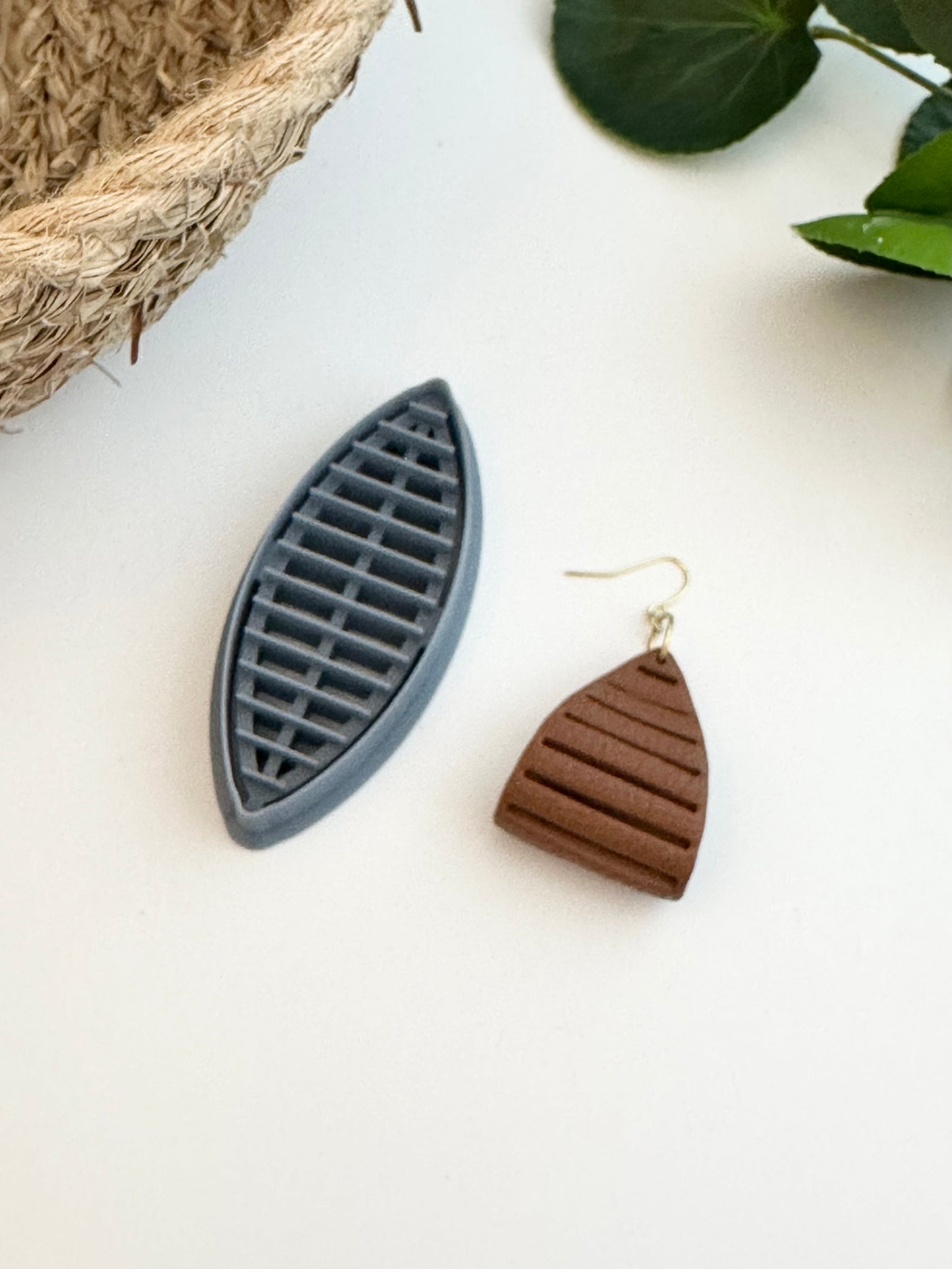 Flared Sculpted Earring | Leather Collection | Polymer Clay Cutter