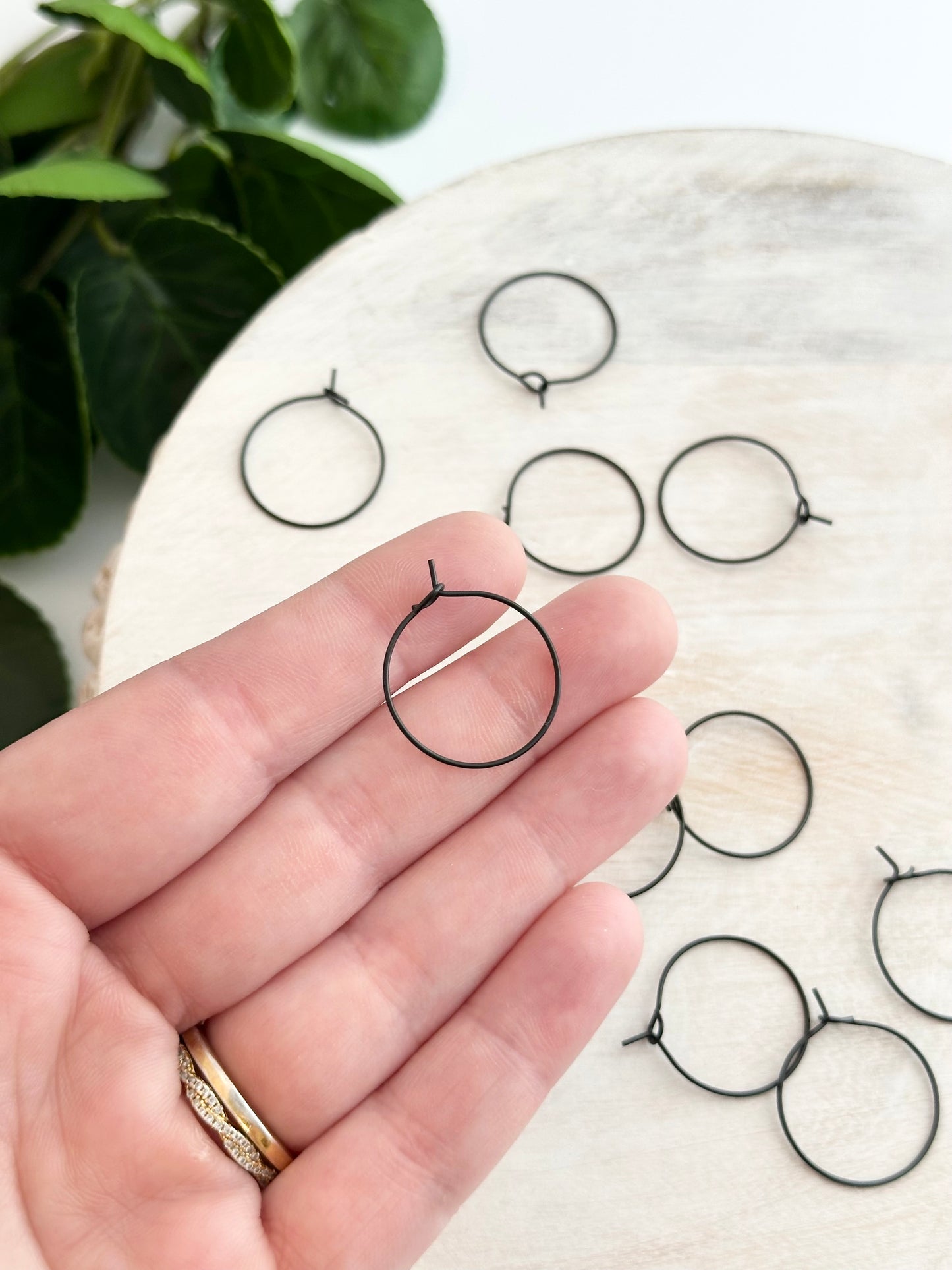 Wire Earring Hoop - Black (10pc)