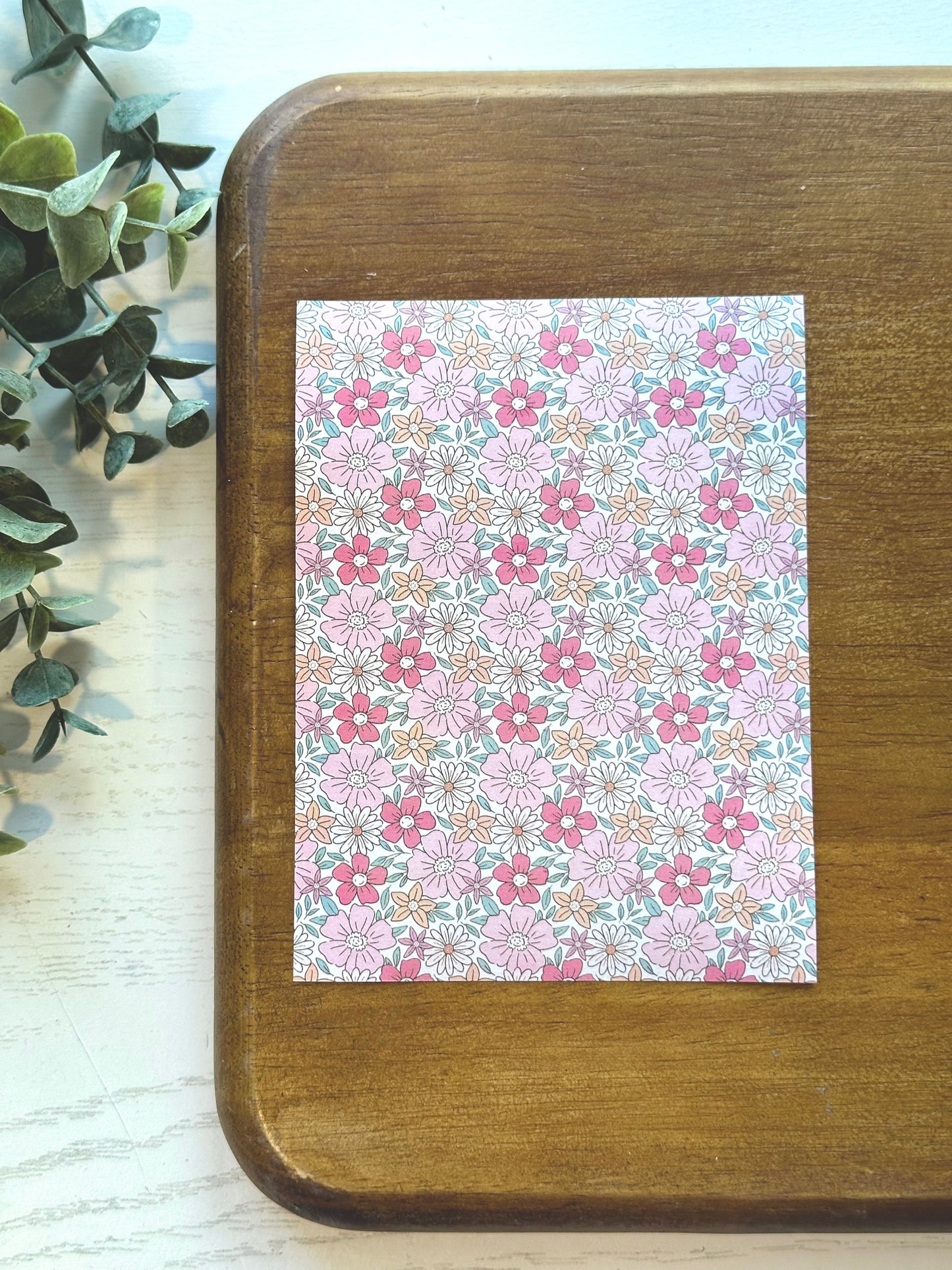 Pink Retro Flowers | ML05 | Image Transfer Paper