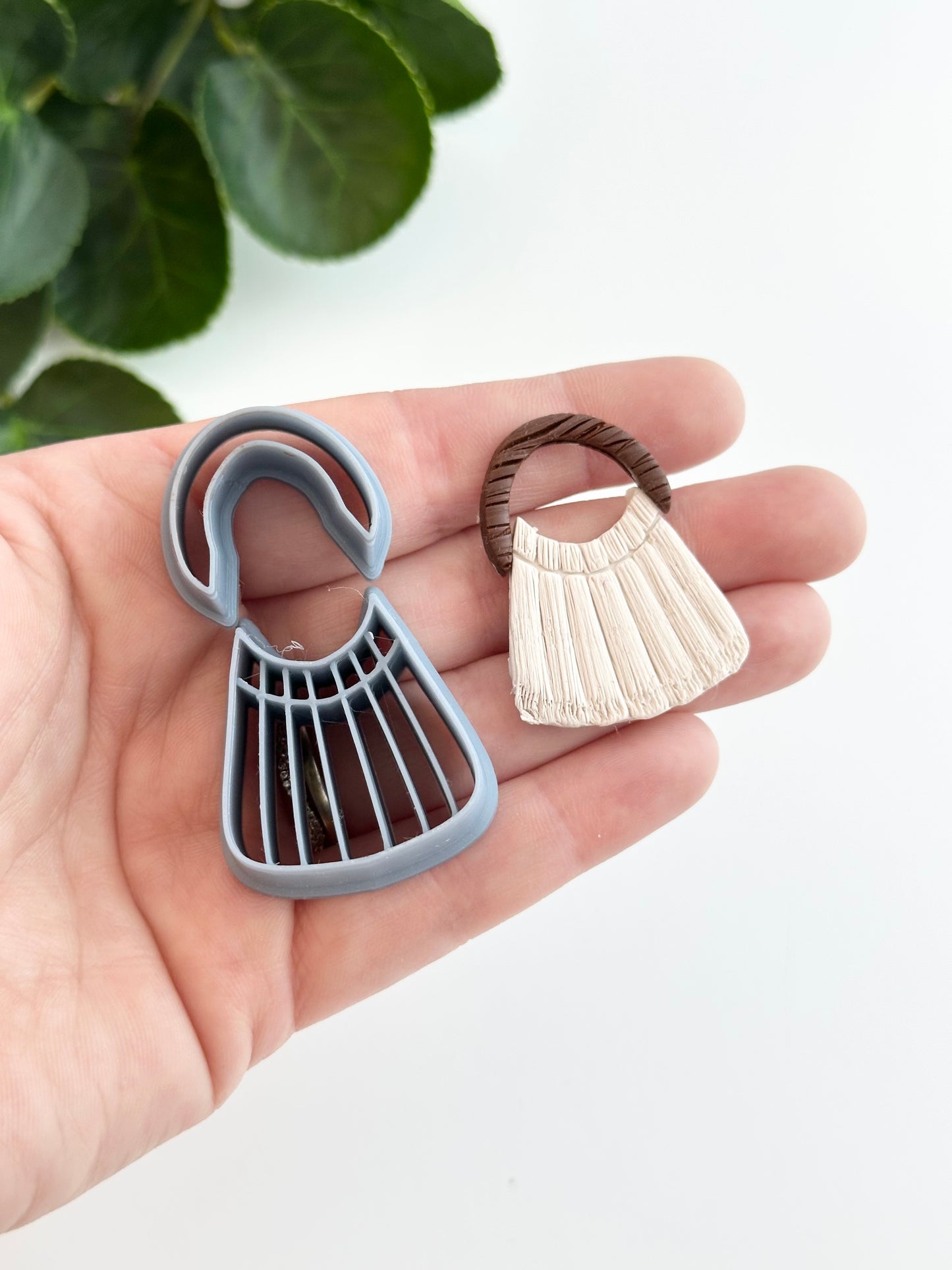 Oval Macrame Dangle Set | Macrame Collection | Polymer Clay Cutter