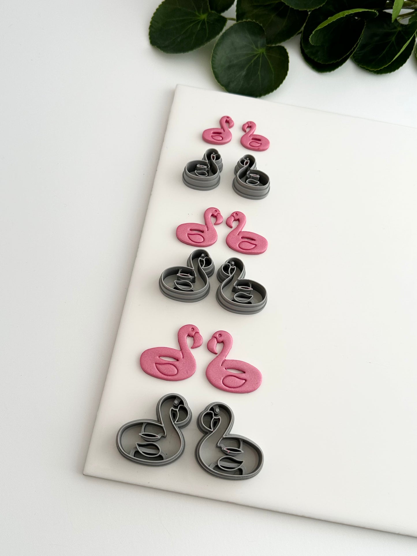 Flamingo Floats (Mirror Set) | Polymer Clay Cutter