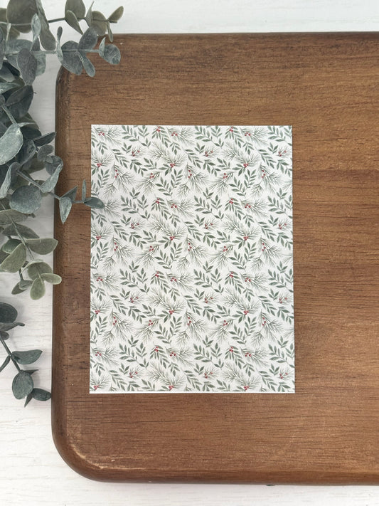 Winter Botanical Spray & Berries | CH62 | Image Transfer Paper