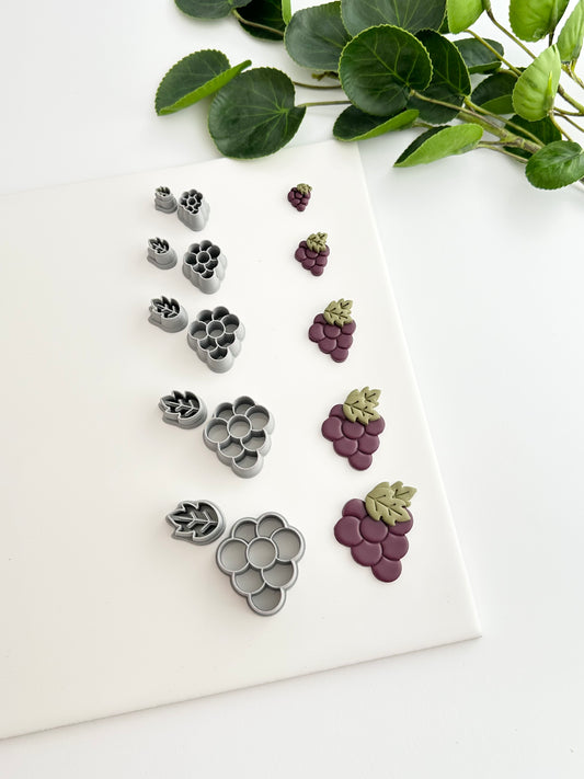 Grapes and Leaf | Polymer Clay Cutter