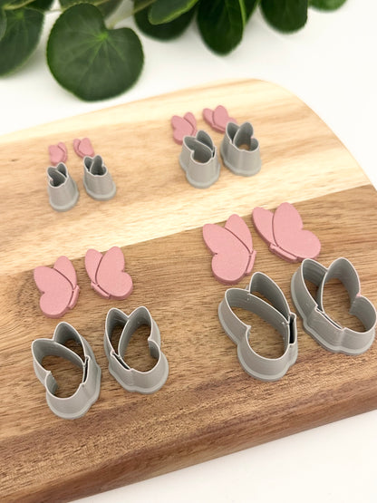 Side Profile Butterflies (Mirror Set) | Polymer Clay Cutter