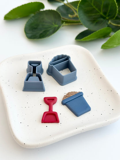 Sand Pail & Shovel (2pc) | Polymer Clay Cutter