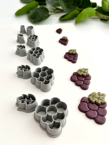 Grapes and Leaf | Polymer Clay Cutter