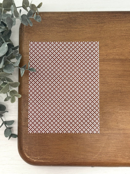 Red Quatrefoil Tile | CH43 | Image Transfer Paper