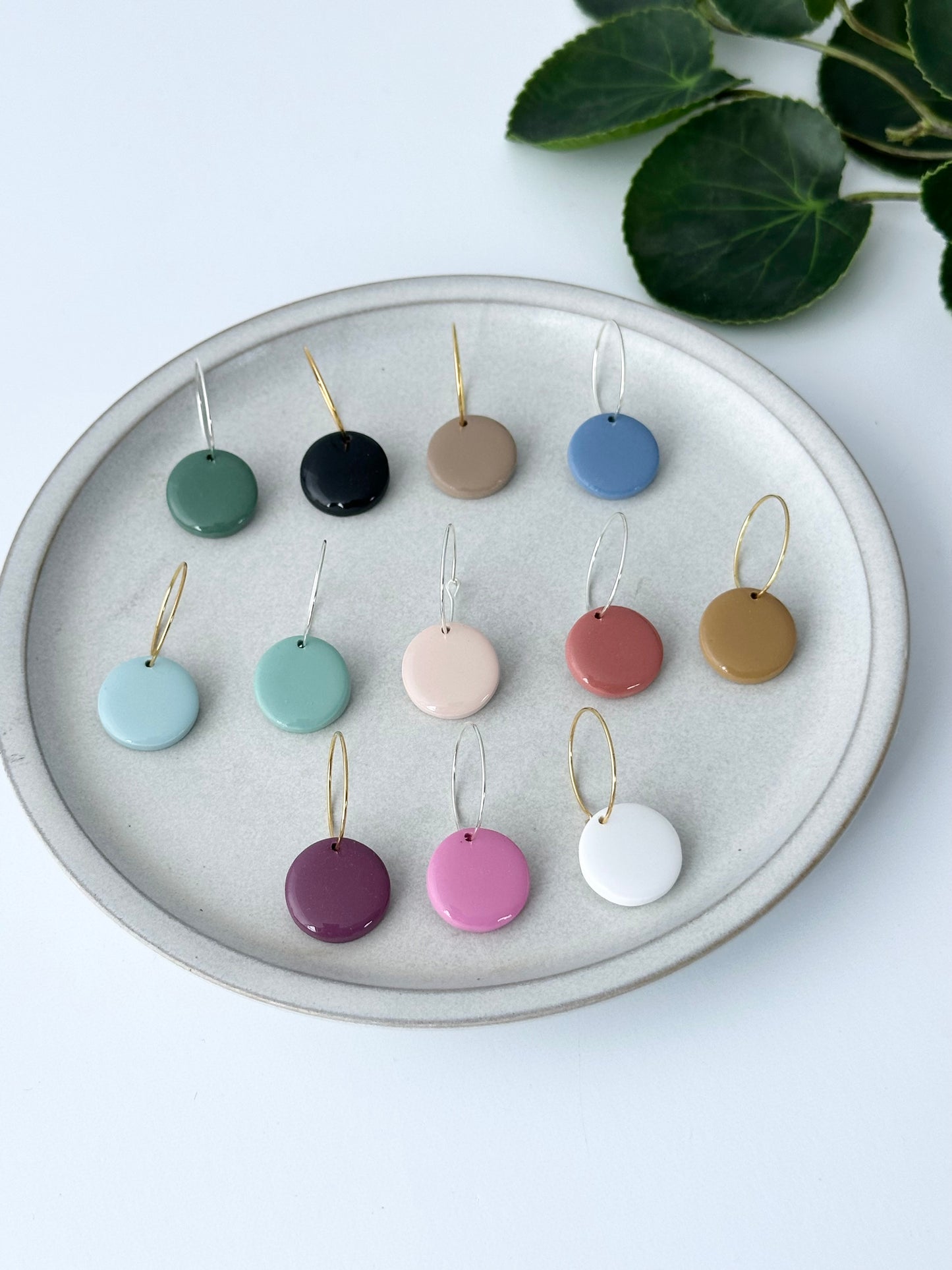 Circle Loop Dangles | Polymer Clay Earrings