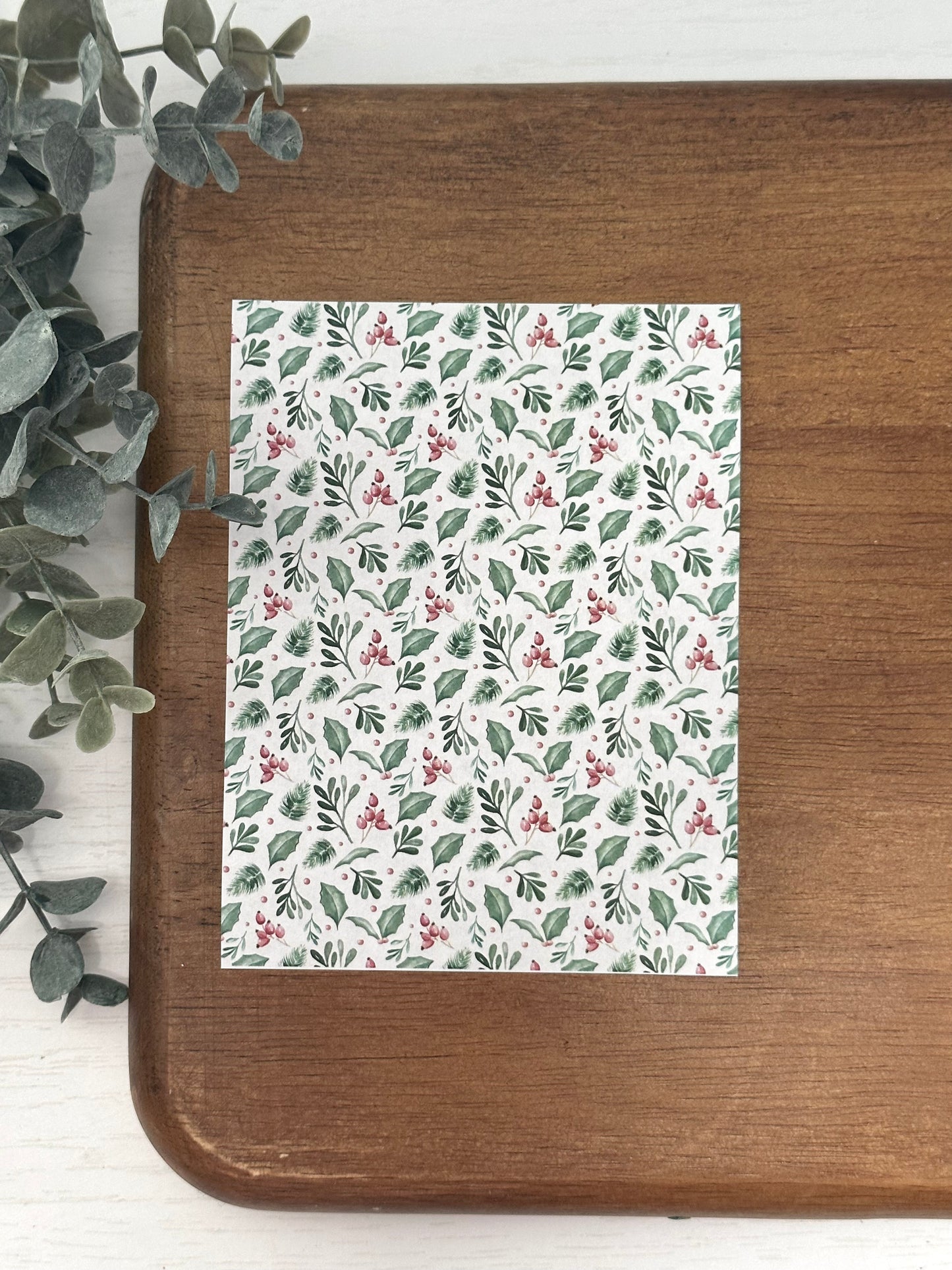 Watercolor Christmas Greenery | CH57 | Image Transfer Paper