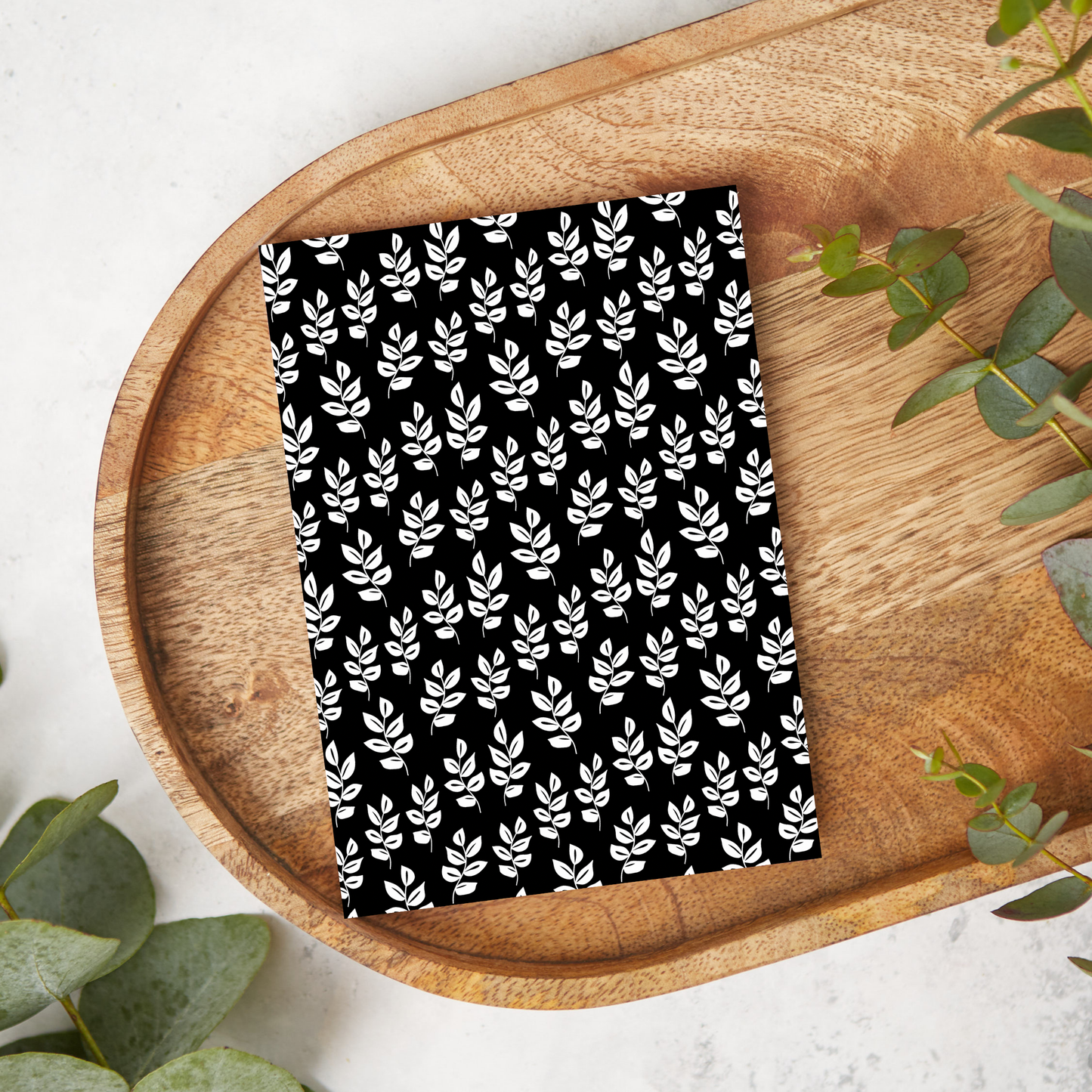 Leaf Spray Stems - White on Black | FB123 | Image Transfer Paper