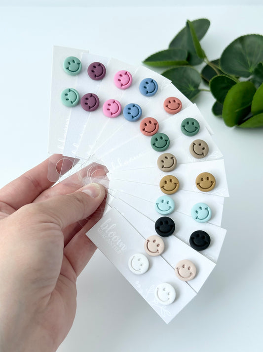 Smiley Studs | Polymer Clay Earrings
