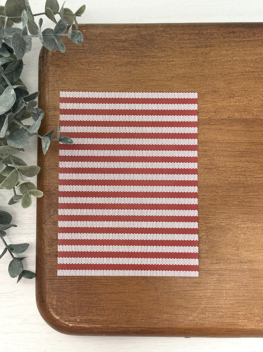 Wide Red & White Stripe Knit Sweater | CH27 | Image Transfer Paper