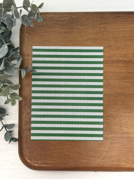 Wide Green & White Stripe Knit Sweater | CH28 | Image Transfer Paper