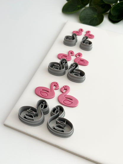 Flamingo Floats (Mirror Set) | Polymer Clay Cutter