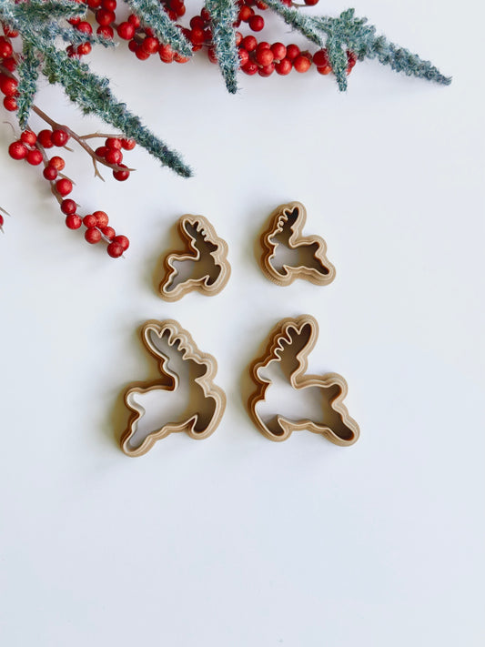 Flying Reindeer (Mirror Set) | Polymer Clay Cutter