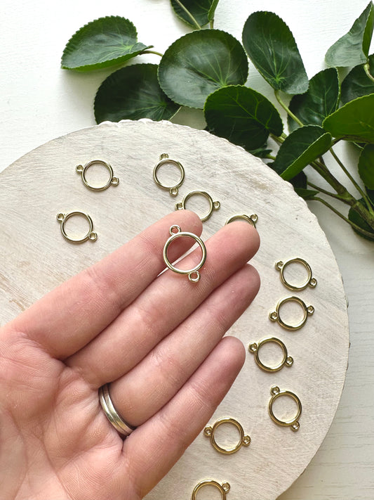 Open Circle Connector Charm - Gold or Silver (10pc)