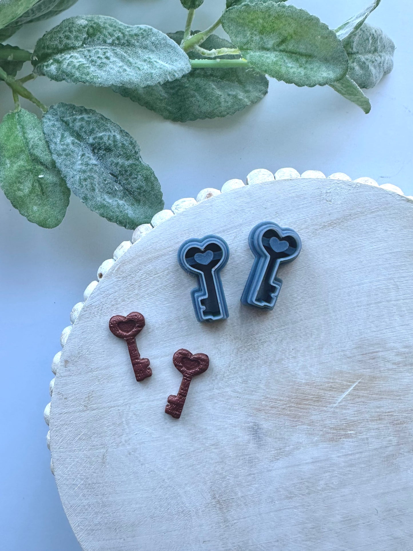 Heart Key Mirror Set | Polymer Clay Cutter