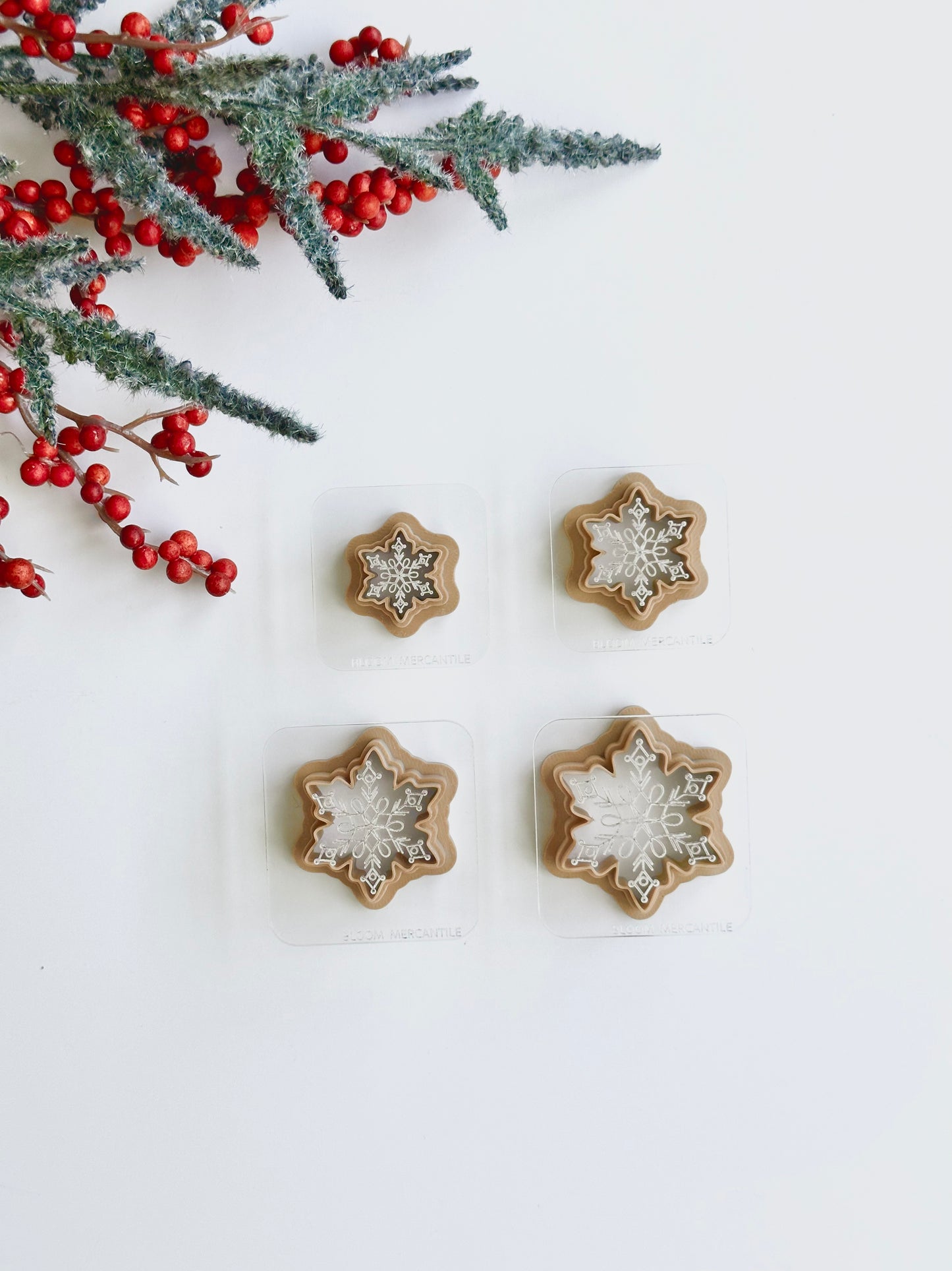 Snowflake Acrylic Texture Tiles & Cutters | Polymer Clay Cutter