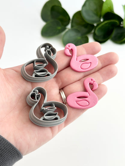 Flamingo Floats (Mirror Set) | Polymer Clay Cutter