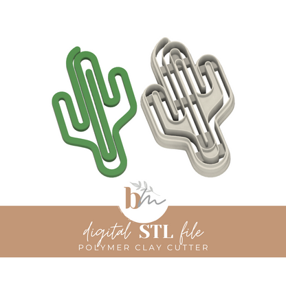 Cactus Paperclip Bookmark | Digital STL File | Polymer Clay Tools & Cutters