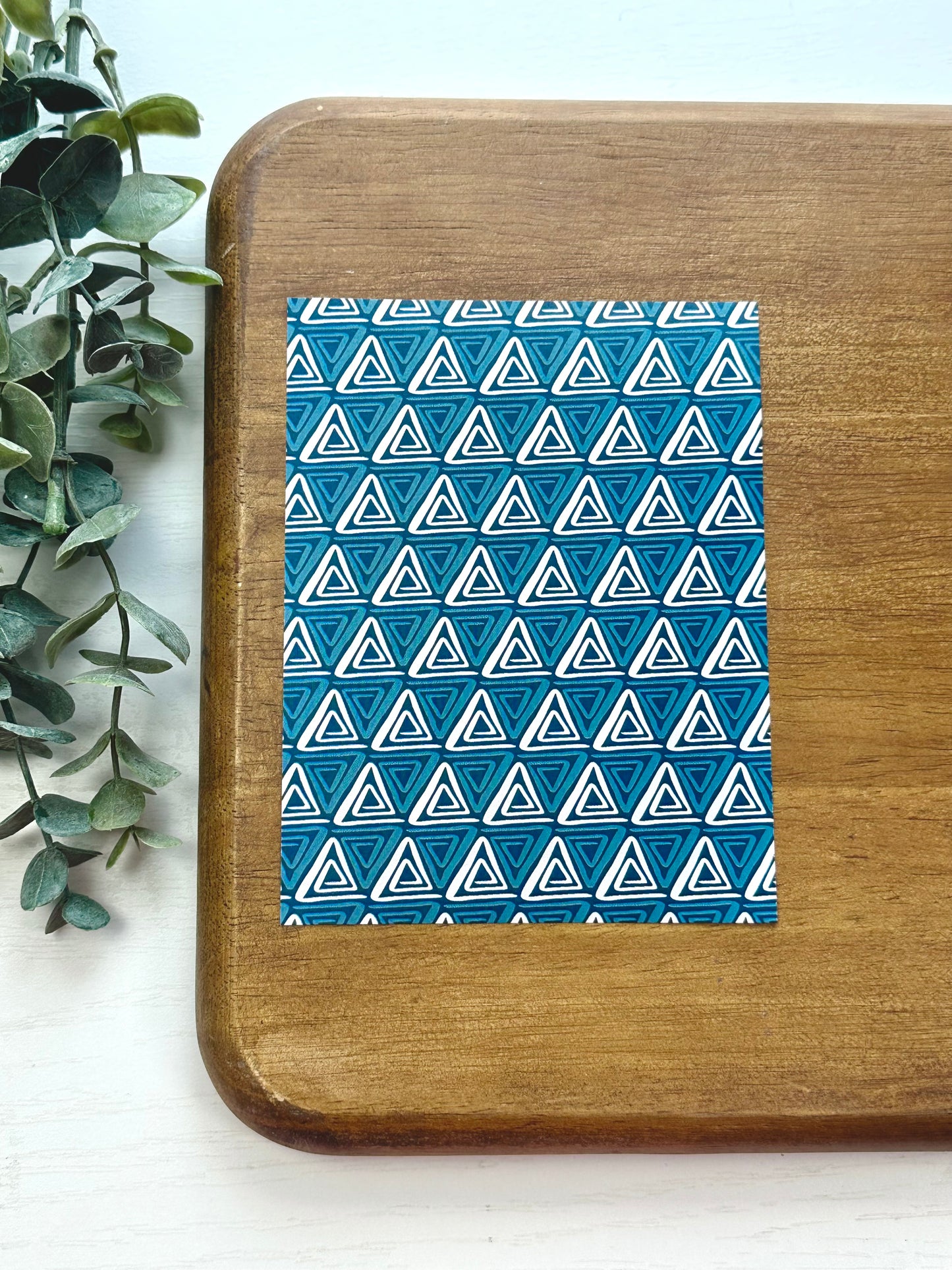 Blue and White Triangle Doodles | DD13 | Image Transfer Paper