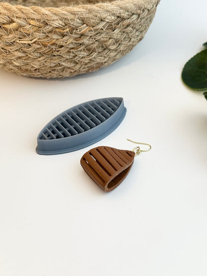 Flared Sculpted Earring | Leather Collection | Polymer Clay Cutter