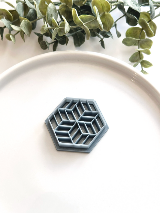 Geometric Embossed Hexagon | Polymer Clay Cutter