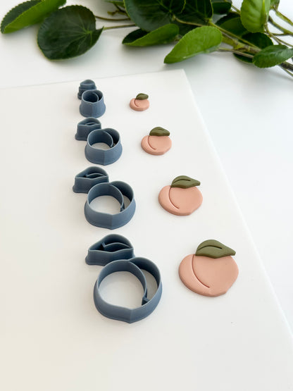 Peach and Leaf | Polymer Clay Cutter