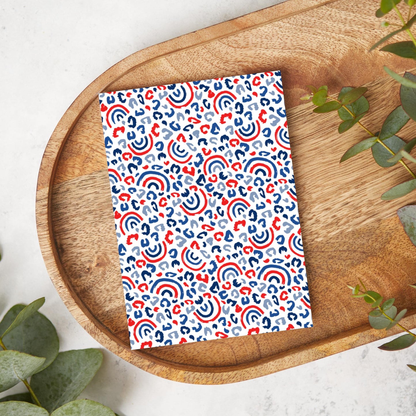 Red, White, & Blue Leopard Print Rainbows | FJ02 | Image Transfer Paper