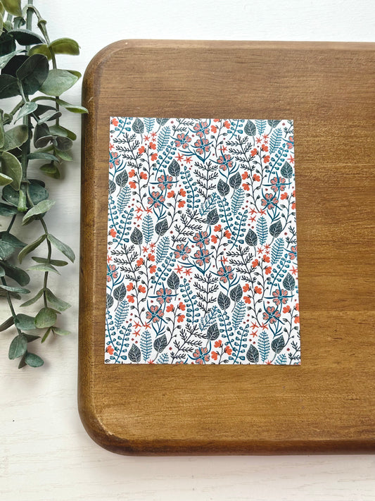 Simple Blue and Orange Botanicals | FL081 | Image Transfer Paper