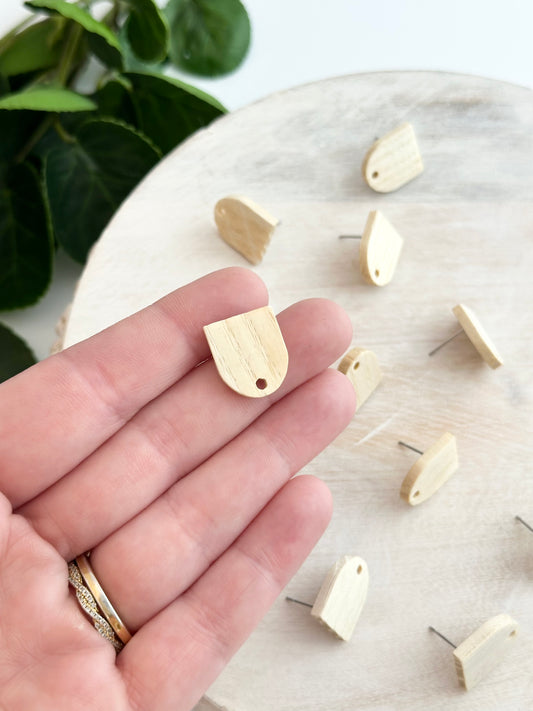 Arch Ash Wood Earring Post (10pc)