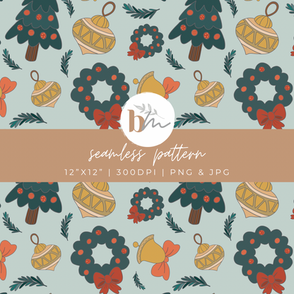 Boho Christmas | Digital Seamless Pattern