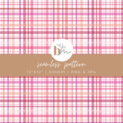 Pink Valentine’s Day Plaid | Digital Seamless Pattern