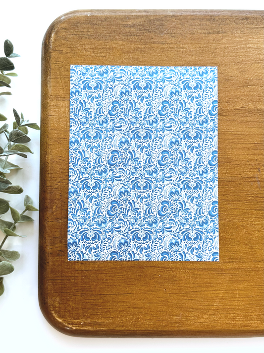 Blue Floral Porcelain China | BC03 | Image Transfer Paper